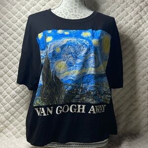 Love Tribe Van Gogh Away graphic women's tee shirt sz 2X